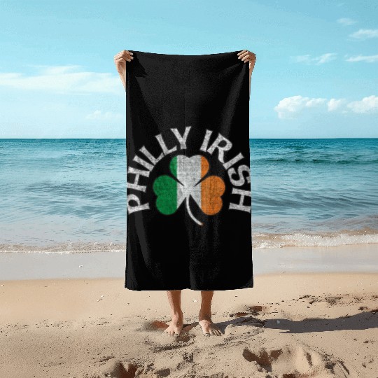 Philly Irish Shamrock Flag Apparel Beach Towels