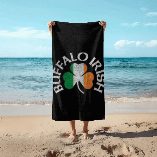 Buffalo Irish Shamrock Flag Clothing Beach Towels