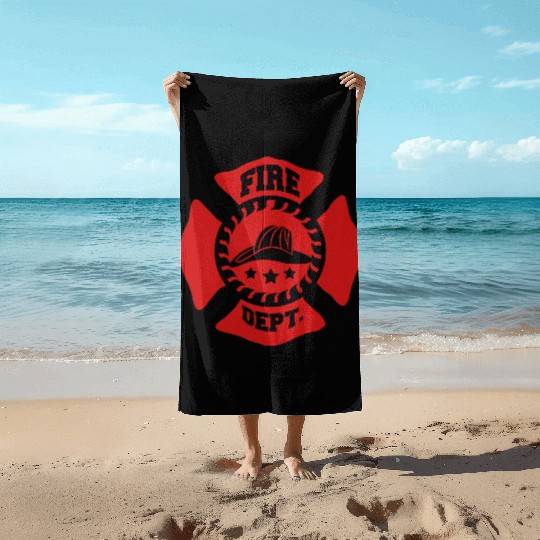 Fire Brigade logo symbol design Beach Towels