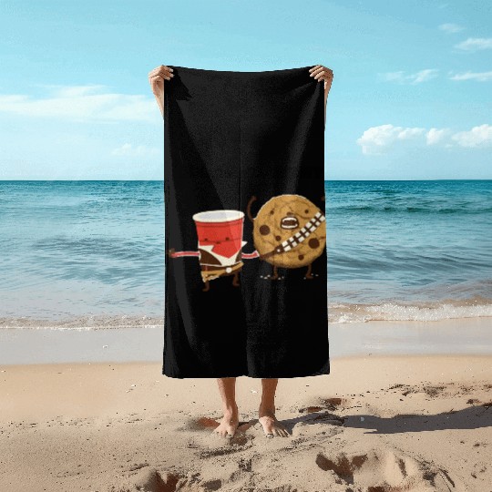 Funny star wars han solo and chewbacca Beach Towels