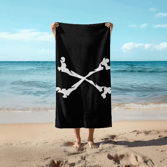 cross bones skeleton bones 407 Beach Towels