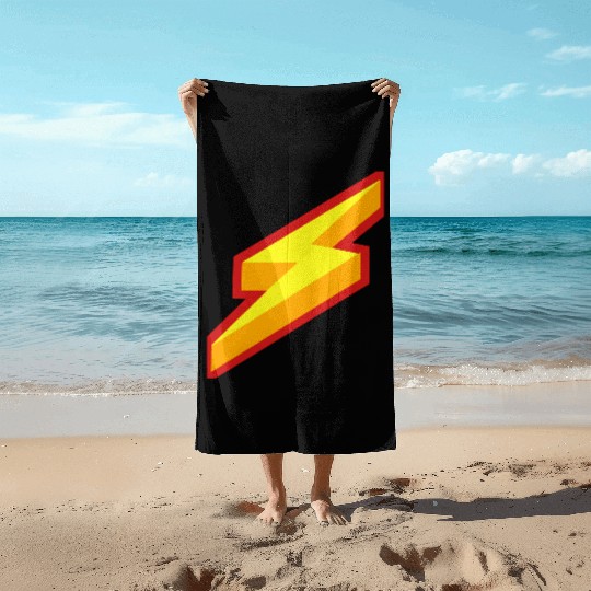 Lightning Bolt Design Beach Towels