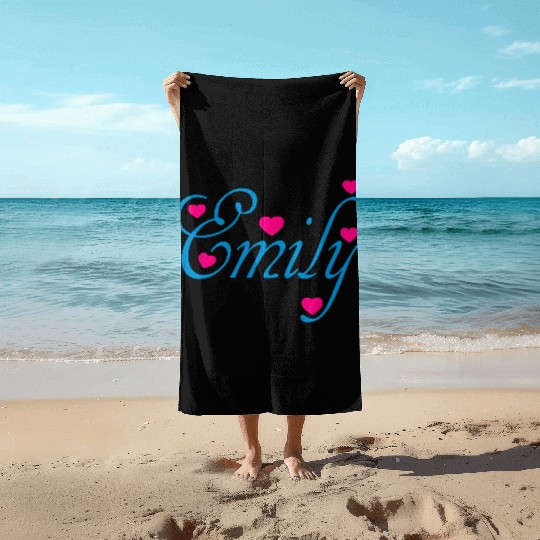 ♥ټI Love Emily-Vector Cute Confession Designټ♥ Beach Towels