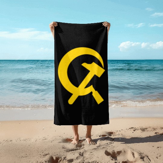 Hammer and sickle Beach Towels