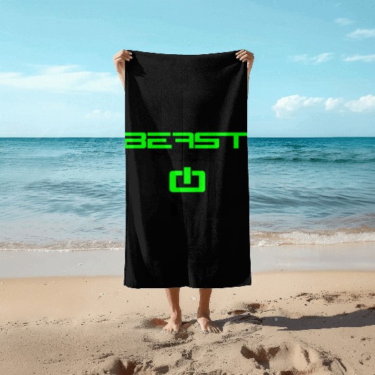 switch on activated activated hand arm muscle stro Beach Towels