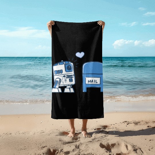 Funny Star Wars r2d2 comic Beach Towels