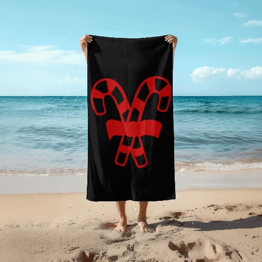 Candy Canes Beach Towels