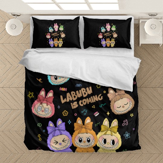 Labubu Bedding Sets, Cute Cartoon Bedding Sets, Aesthetic Kawaii Bedding Sets, Gift for Her, Soft Graphic Bedding Sets, Trendy Cute Bedding Sets, Custom Labubu Design