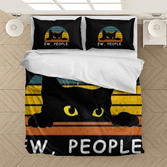Black Cat Bedding Sets Funny Ew People Cat Lovers Bedding Sets
