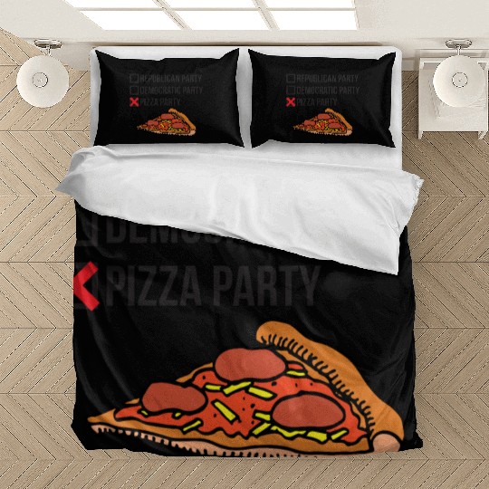 Republican Party vs Democratic Party vs Pizza Part Bedding Sets