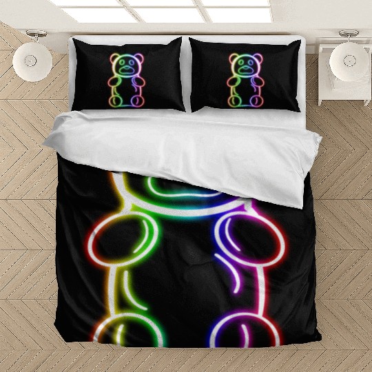Neon Rainbow Gummy Bear Bedding Sets