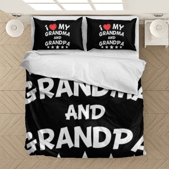 I Heart My Grandma And Grandpa Bedding Sets