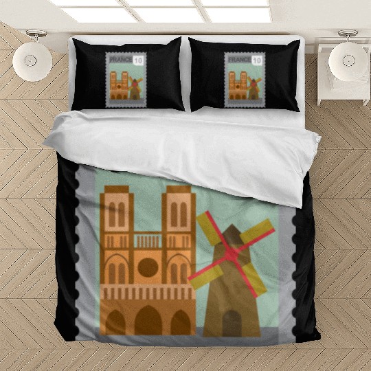 france post stamp Bedding Sets