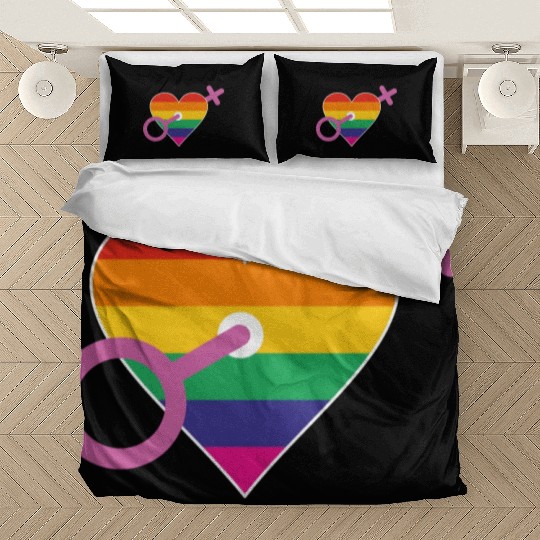 Rainbow heart female Bedding Sets