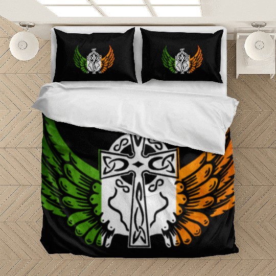 Irish Flag Design Celtic Cross Irish gift Bedding Sets