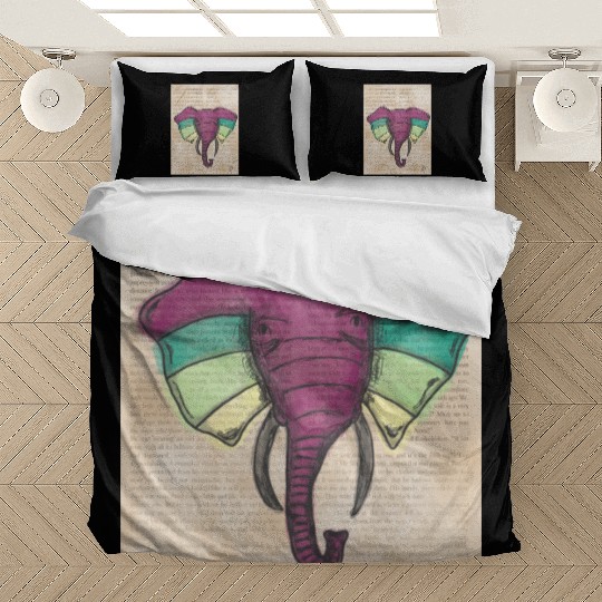 Elephant Water Color Face Bedding Sets