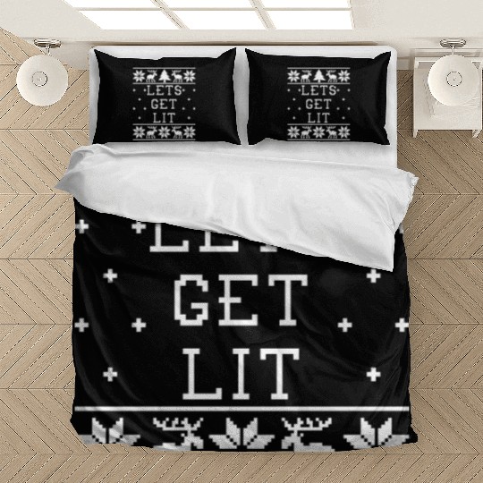 Lets Get Lit - Ugly Christmas Bedding Sets