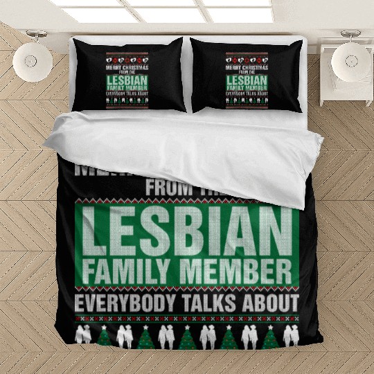 Merry Christmas From The Lesbian Family Member Bedding Sets