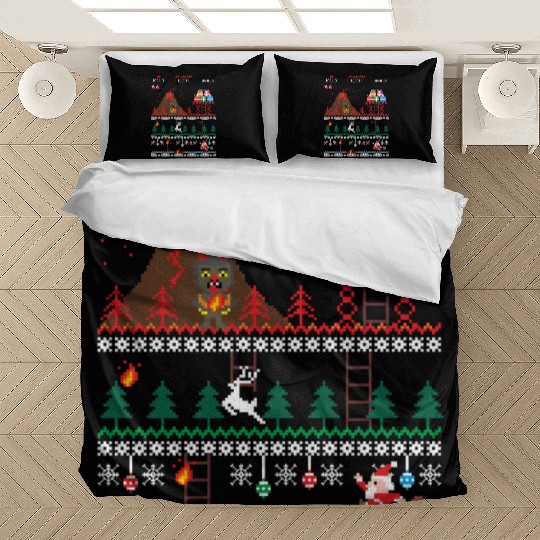 Santa vs Krampus: Merry 8-bit Christmas Bedding Sets