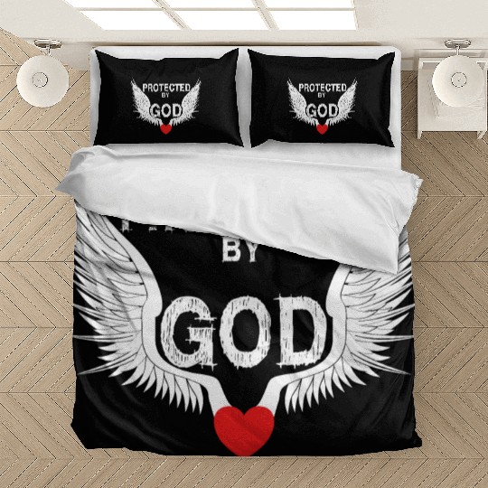 GOD Protected by Jesus Christ Wings Heart Angel Bedding Sets