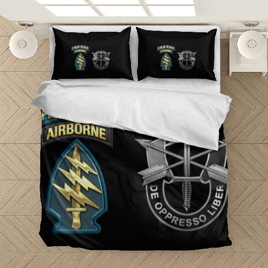U S Army Special Forces Green Berets SSI DUI Bedding Sets