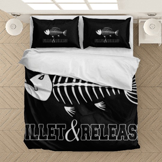 Fillet And Release Fish Bones Fish Fisherman Bedding Sets