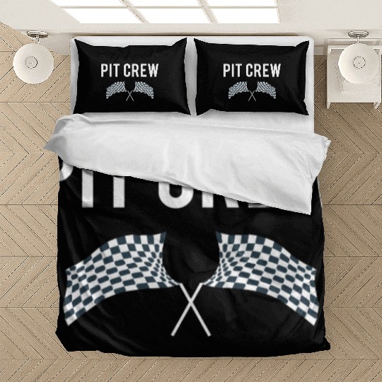 Pit Crew Car Enthusiast Race Track or Drag Strip Design Bedding Sets