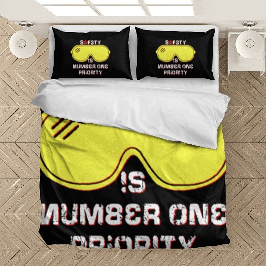 Safety Is Number One Priority - Crazy Russian Hacker Safetyglasses Bedding Sets