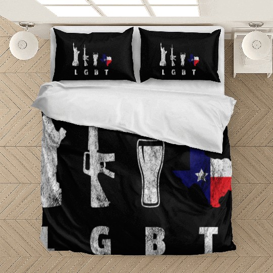 Liberty Guns Beers Texas Support LGBT Bedding Sets