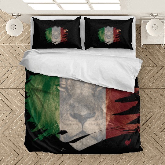 Italy Flag & African Lion Picture Bedding Sets