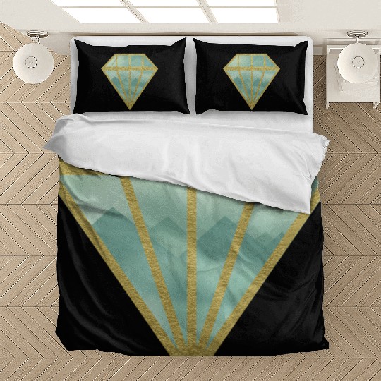 Golden Indie Diamond shape Mountain Bedding Sets