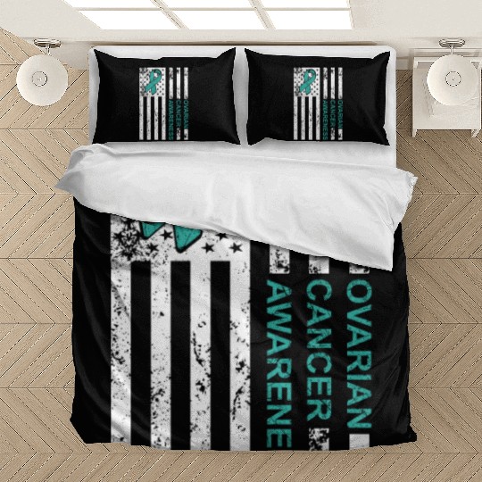 USA Flag Ovarian Cancer Awareness Bedding Sets