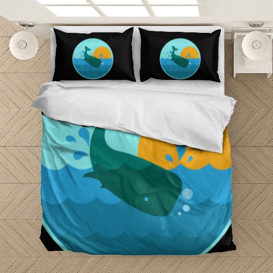Whale Jump Sunrise Ocean Window - Gift Idea Bedding Sets