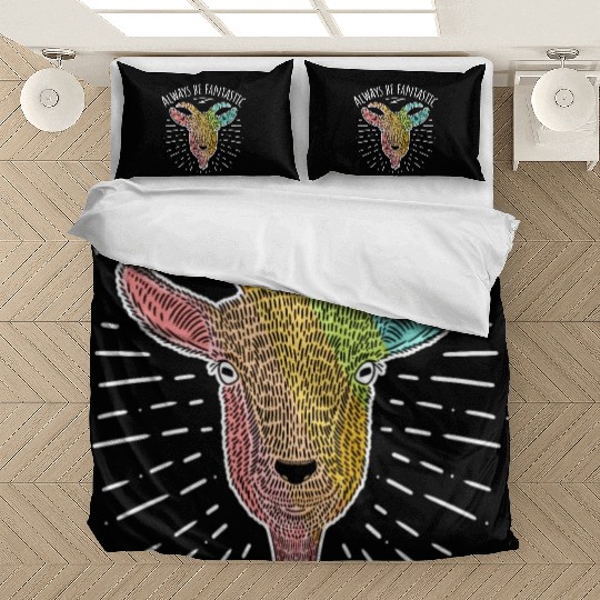 Cool LGBT Goat Amazing Rainbow Positive Saying Bedding Sets