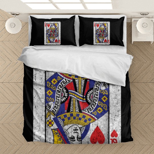 queen of hearts playing card Bedding Sets