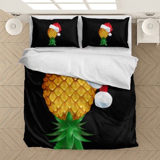 Santa Hat Swinger Upside Down Pineapple Bedding Sets