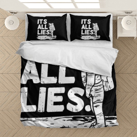 Moon Landing Conspiracy Theory Illuminati Gift Bedding Sets