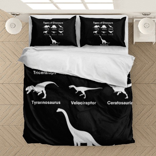 Types of Dinosaurs T-Rex Veloceraptor, Triceratops Bedding Sets