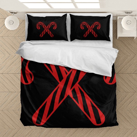 cross 2 candy cane x delicious candy sugar sweet h Bedding Sets