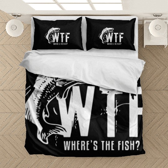 wtf where is the fish fishing tattoo Bedding Sets