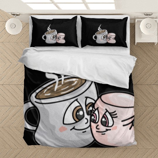 HOT CHOCOLATE AND MARSHMALLOW Love funny comic Bedding Sets