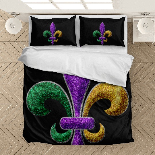 Mardi Gras New Orleans SaintsFleur De Lis Bling Bedding Sets