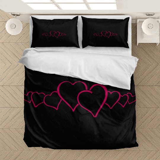 Hearts Family Vector (changeable color) Bedding Sets