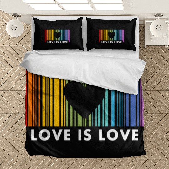 Love Is Love Barcod Rainbow Bedding Sets