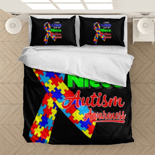 I wear a Puzzle for my Niece Autism Awareness shir Bedding Sets