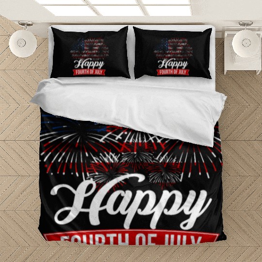 Fourth Of July Bedding Sets USA Flag Fireworks 4th of