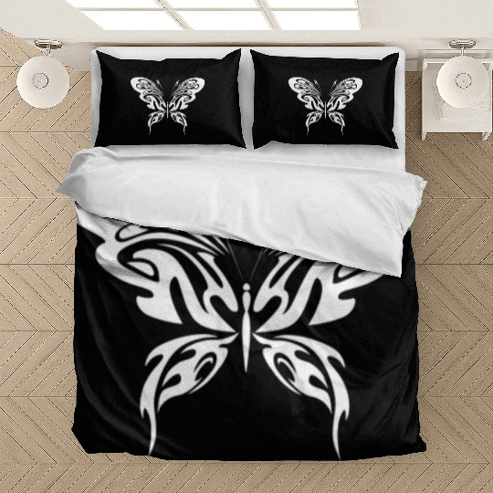 White Butterfly Tribal Art Tribe Floral Paleo Bedding Sets