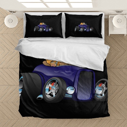 Highboy hot rod deep purple roadster Bedding Sets