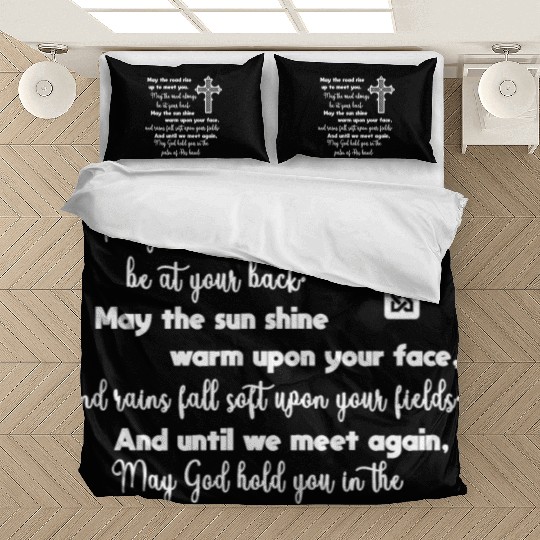 Irish Blessing with Celtic Knot Cross Bedding Sets