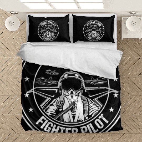 Proud Air Force Veteran Fighter Pilot design Bedding Sets